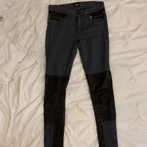 Hudson Jeans with leather detail
